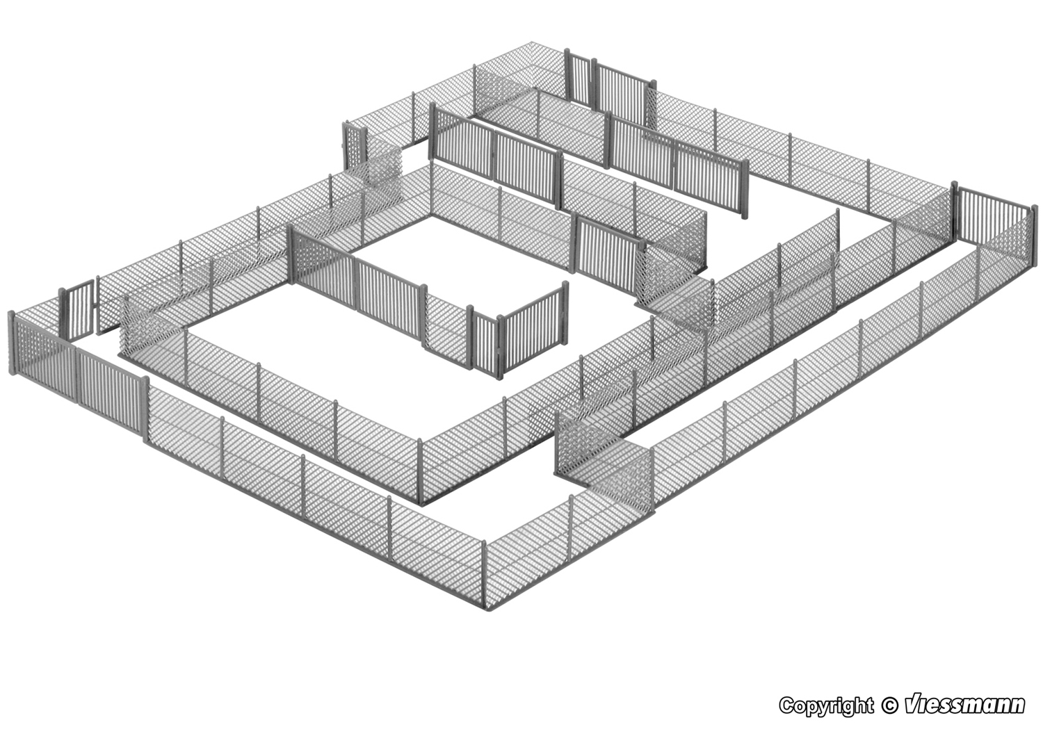 Kibri 38605 H0 Maschendrahtzaun grau 