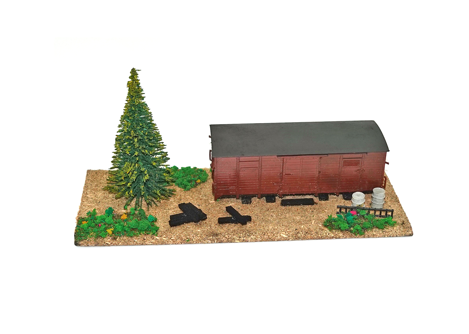 Temos 513/701 Geräteschuppen Wagenkasten mit Baum