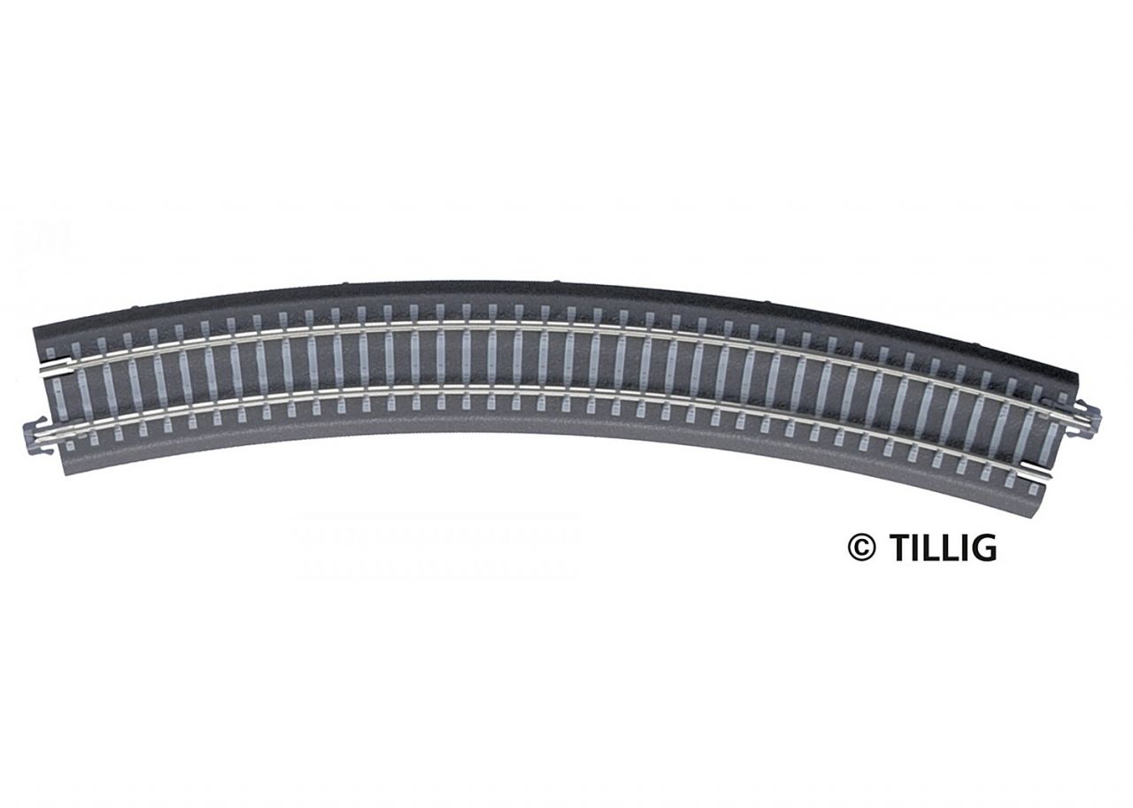 Tillig 83770 H0m/TT Gebogenes Gleis, R 396 Mm/30°